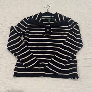 Lauren Ralph Lauren Black and White Striped Sweater